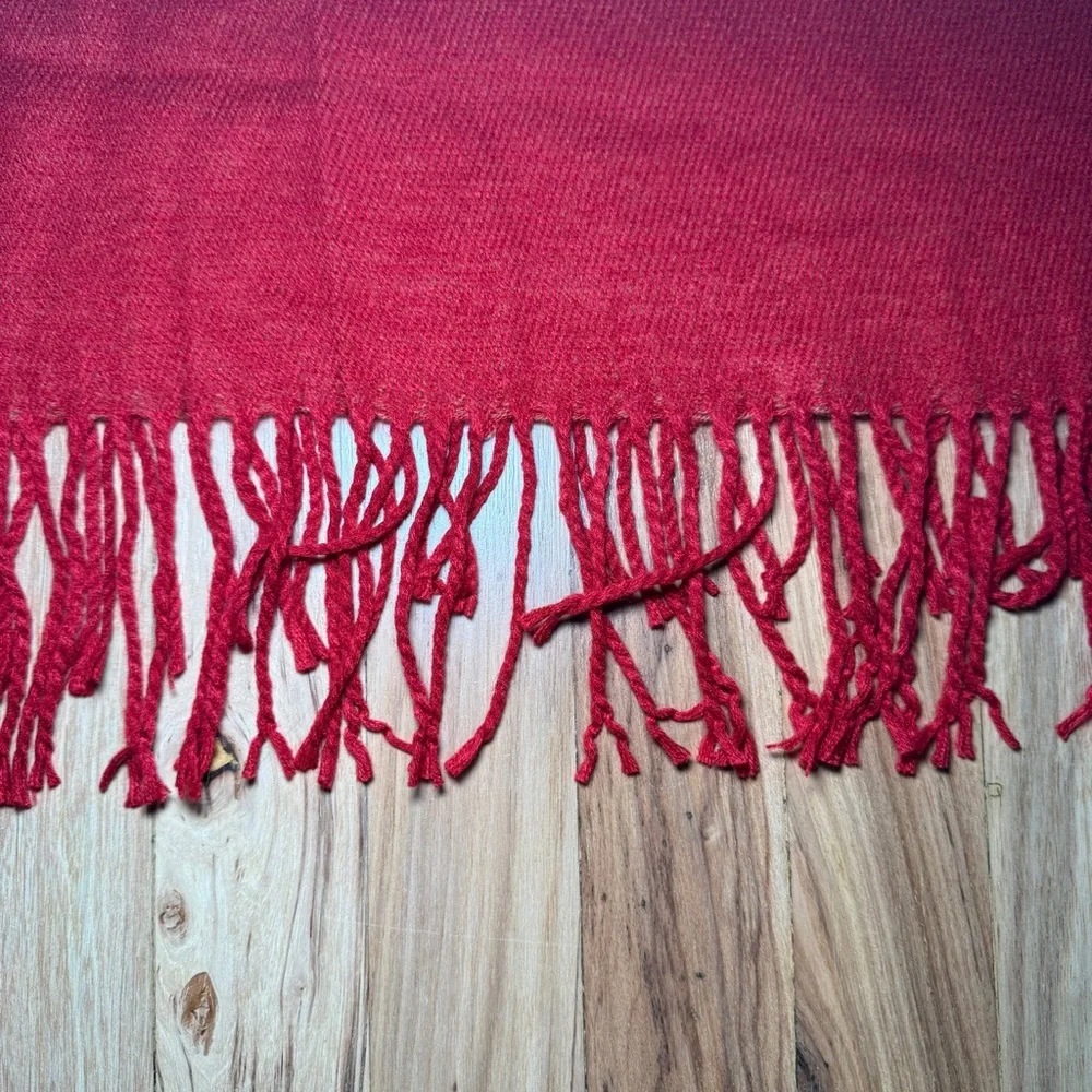 West Elm Red Throw Blanket with Fringes